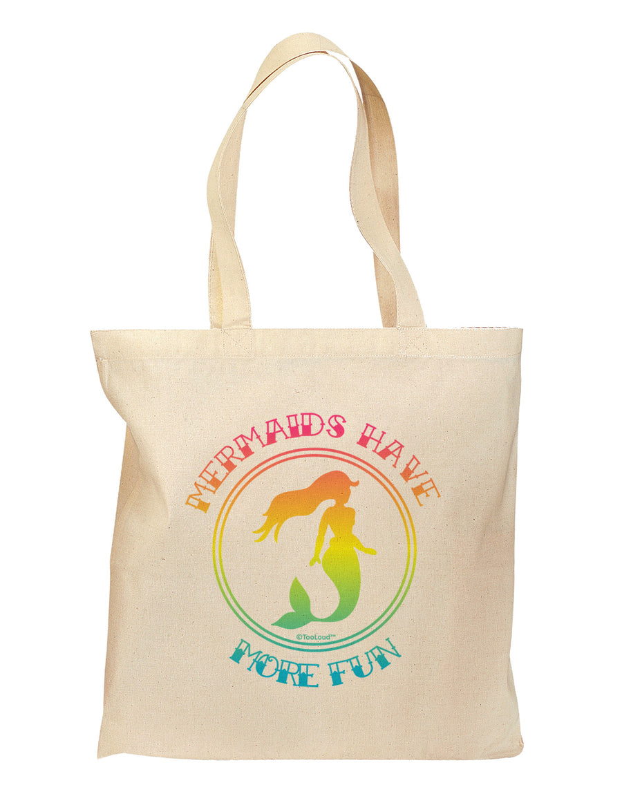 Mermaids Have More Fun - Beachy Colors Grocery Tote Bag-Grocery Tote-TooLoud-Natural-Medium-Davson Sales