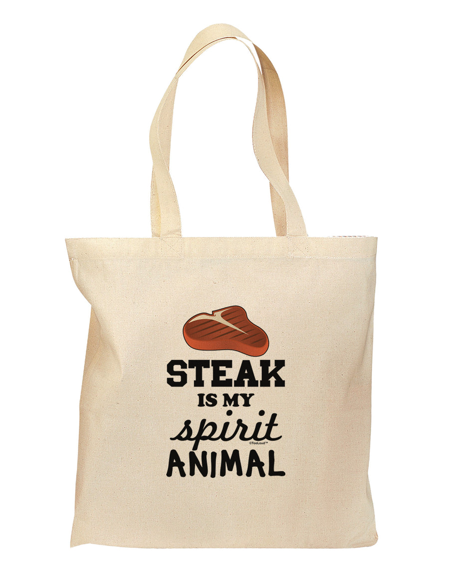 Steak Is My Spirit Animal Grocery Tote Bag-Grocery Tote-TooLoud-Natural-Medium-Davson Sales