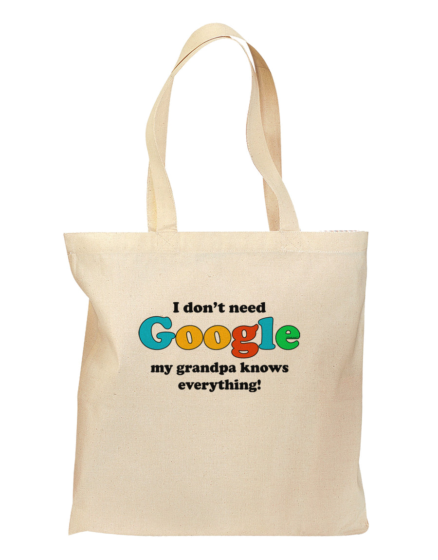 I Don't Need Google - Grandpa Grocery Tote Bag-Grocery Tote-TooLoud-Natural-Medium-Davson Sales