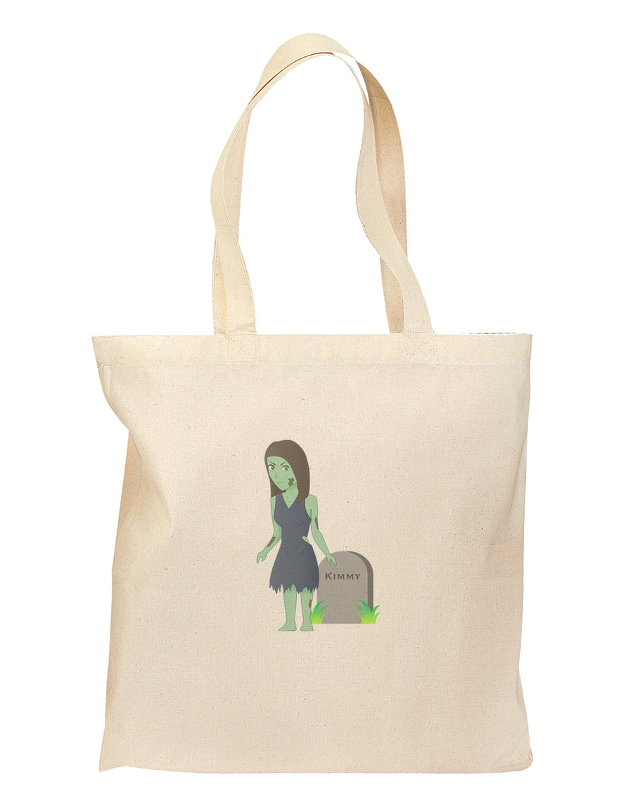 Kimmy the Zombie Girl Grocery Tote Bag-Grocery Tote-TooLoud-Natural-Medium-Davson Sales