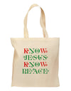 Know Jesus Know Peace Christmas Grocery Tote Bag-Grocery Tote-TooLoud-Natural-Medium-Davson Sales