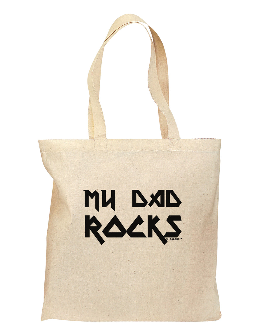 My Dad Rocks Grocery Tote Bag by TooLoud-Grocery Tote-TooLoud-Natural-Medium-Davson Sales