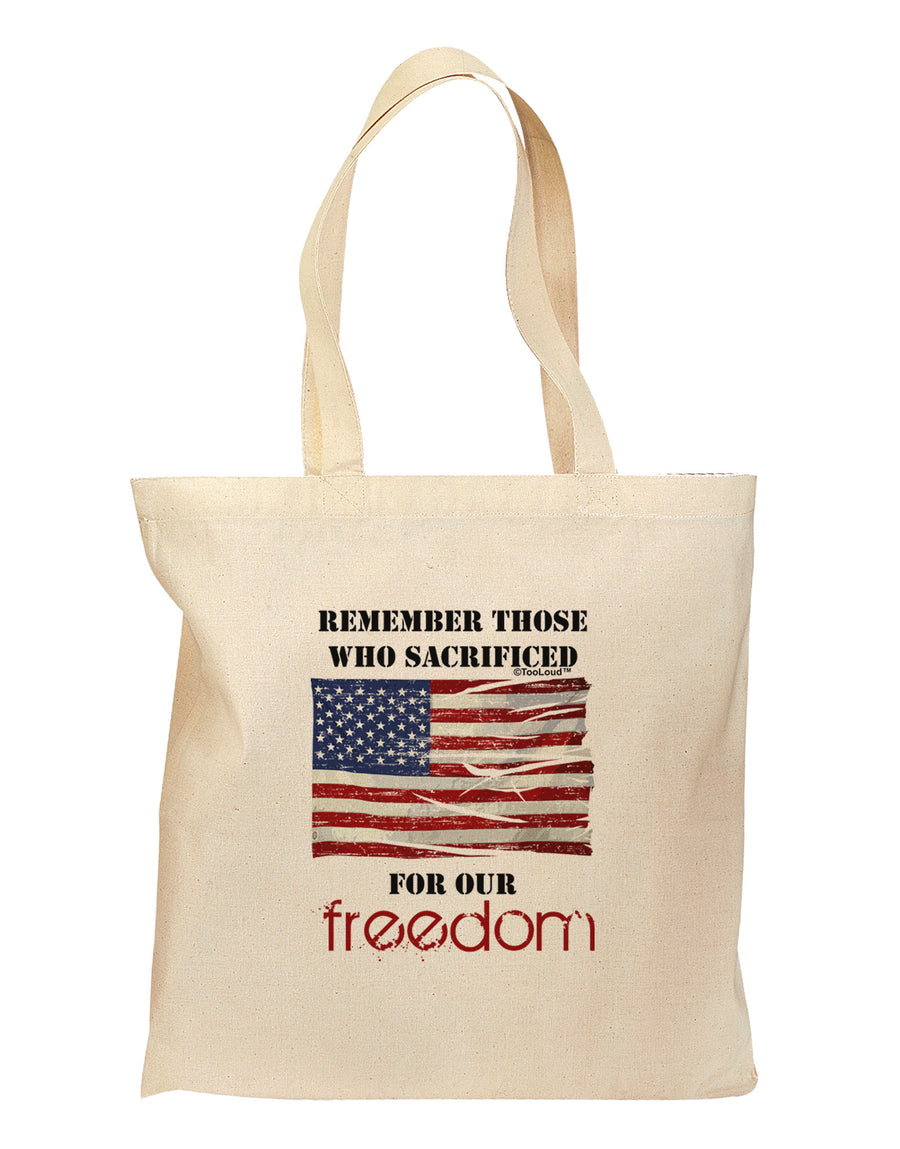 Remember - Veterans Grocery Tote Bag-Grocery Tote-TooLoud-Natural-Medium-Davson Sales