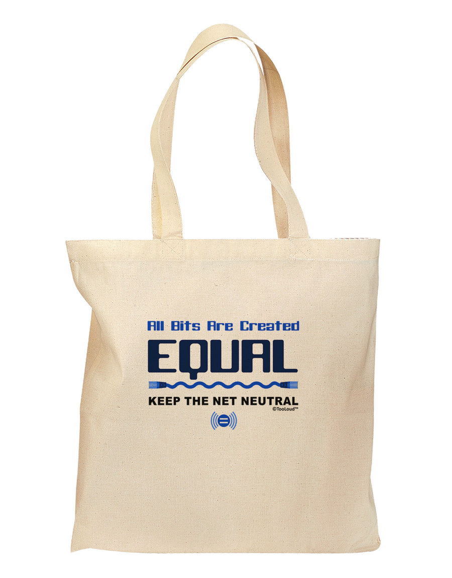 All Bits Are Created Equal - Net Neutrality Grocery Tote Bag-Grocery Tote-TooLoud-Natural-Medium-Davson Sales