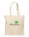 Marijuana Text and Leaf Grocery Tote Bag-Grocery Tote-TooLoud-Natural-Medium-Davson Sales