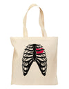 Black Skeleton Bones Ribcage with Heart Grocery Tote Bag-Grocery Tote-TooLoud-Natural-Medium-Davson Sales