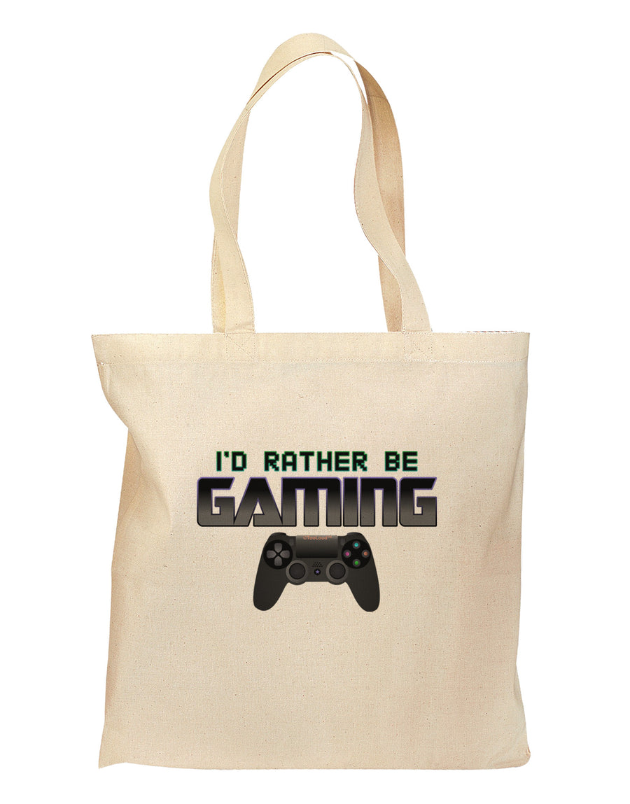 I'd Rather Be Gaming Grocery Tote Bag-Grocery Tote-TooLoud-Natural-Medium-Davson Sales