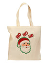 Ho Ho Ho Santa Claus Face Faux Applique Grocery Tote Bag-Grocery Tote-TooLoud-Natural-Medium-Davson Sales