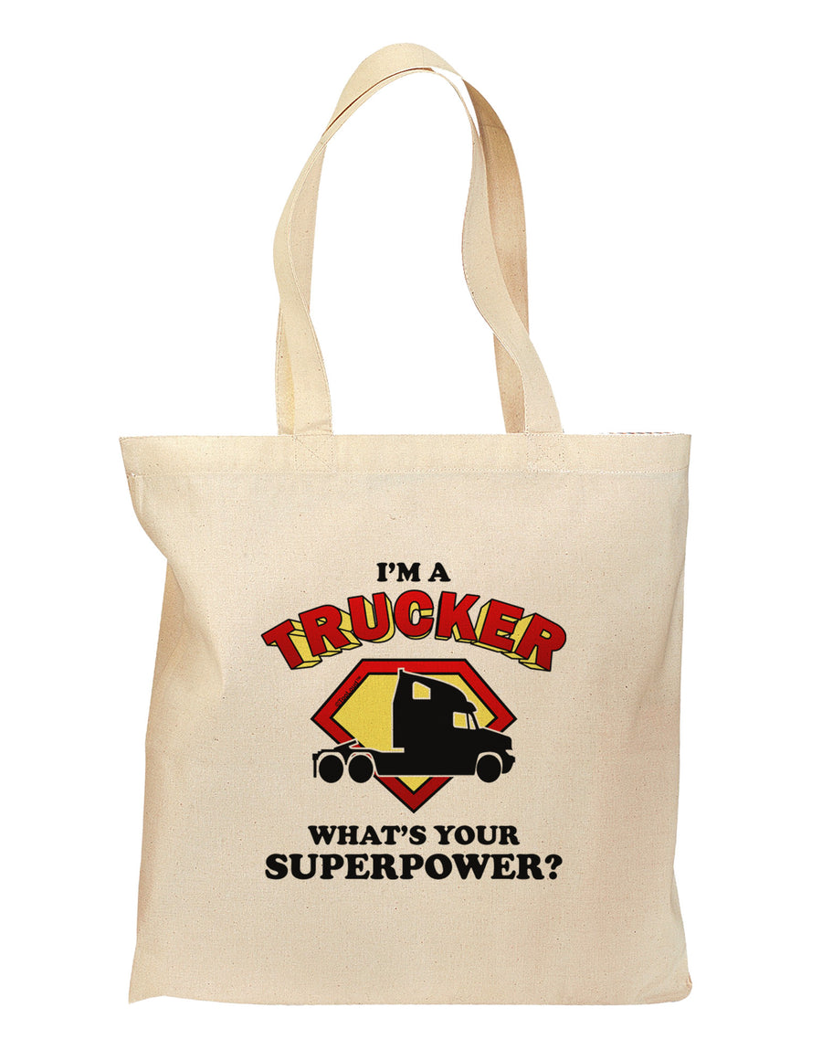 Trucker - Superpower Grocery Tote Bag-Grocery Tote-TooLoud-Natural-Medium-Davson Sales