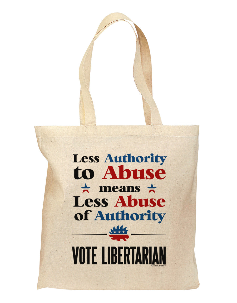 Libertarian Against Authority Abuse Grocery Tote Bag-Grocery Tote-TooLoud-Natural-Medium-Davson Sales