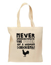 A Woman With Chickens Grocery Tote Bag by TooLoud-Grocery Tote-TooLoud-Natural-Medium-Davson Sales