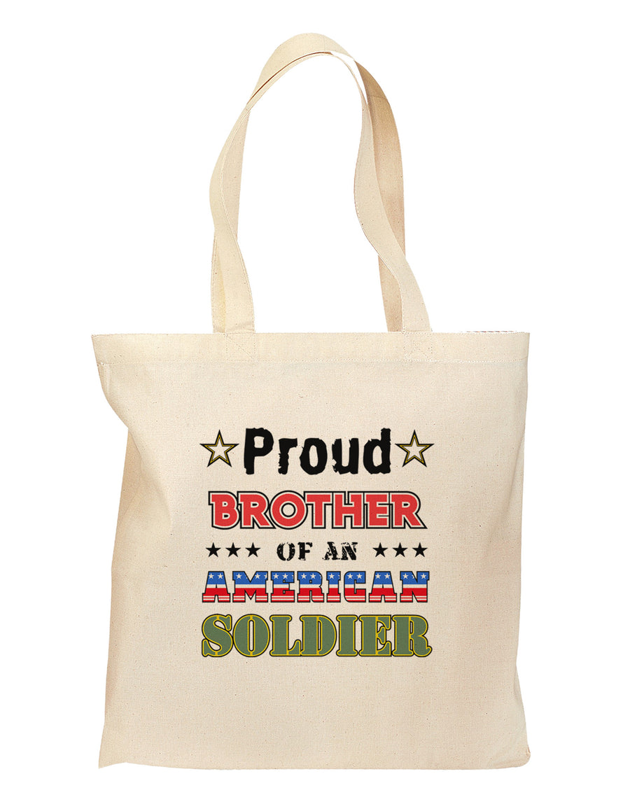 Proud Brother of an American Soldier Grocery Tote Bag-Grocery Tote-TooLoud-Natural-Medium-Davson Sales