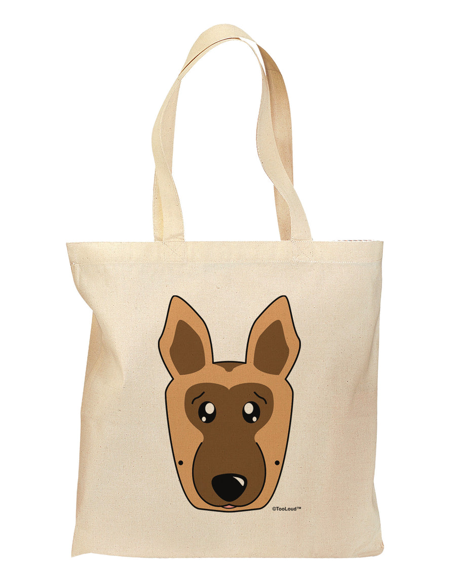 Cute German Shepherd Dog Grocery Tote Bag by TooLoud-Grocery Tote-TooLoud-Natural-Medium-Davson Sales