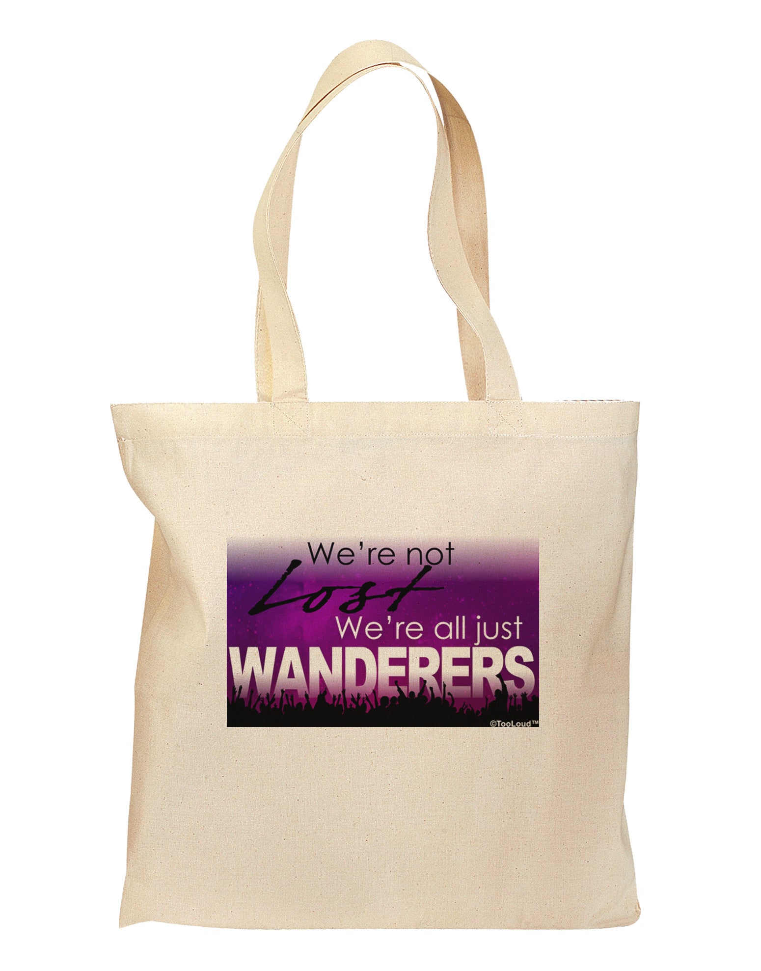 We're All Just Wanderers Grocery Tote Bag-Grocery Tote-TooLoud-Natural-Medium-Davson Sales