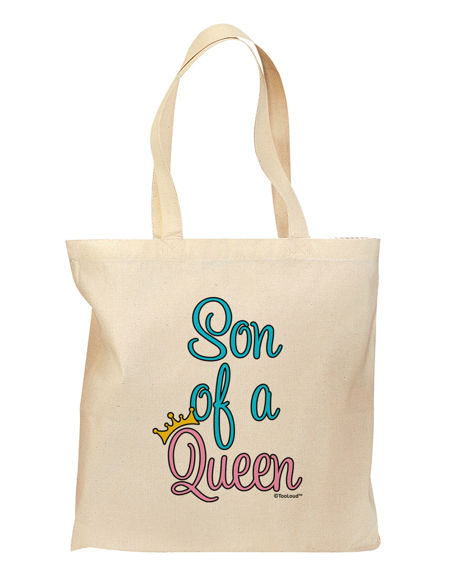 Son of a Queen - Matching Mom and Son Design Grocery Tote Bag by TooLoud-Grocery Tote-TooLoud-Natural-Medium-Davson Sales