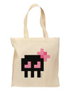 Retro 8-Bit Skull with Pink Bow Grocery Tote Bag-Grocery Tote-TooLoud-Natural-Medium-Davson Sales