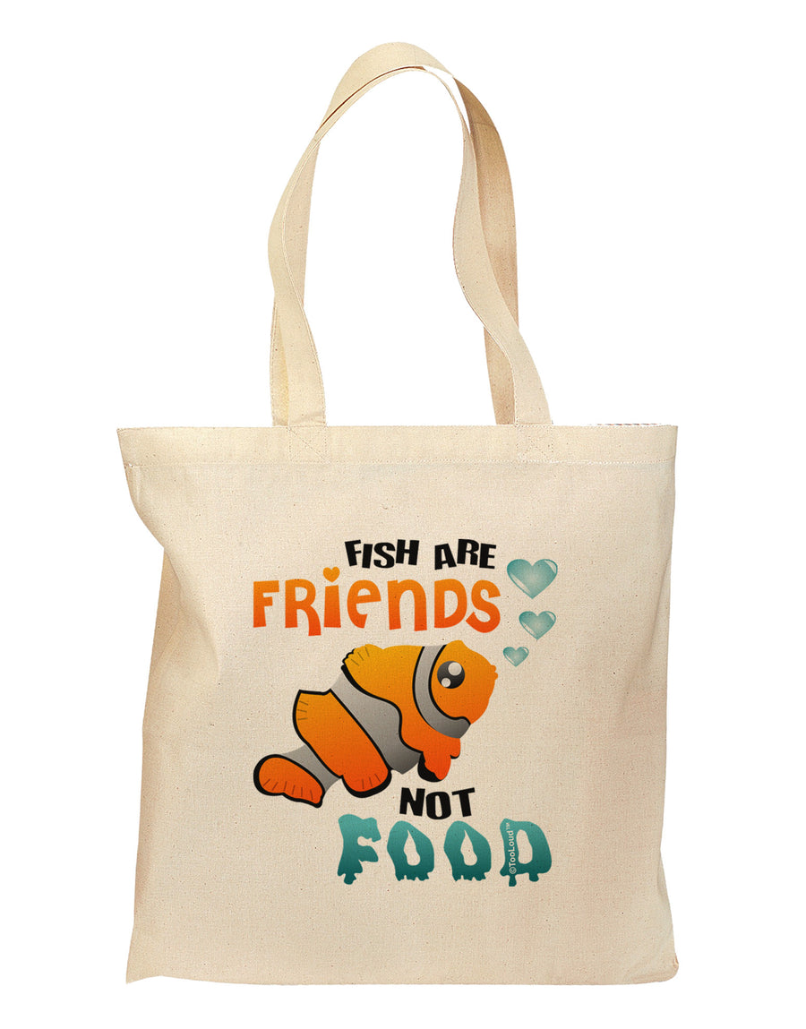 Fish Are Friends Not Food Grocery Tote Bag-Grocery Tote-TooLoud-Natural-Medium-Davson Sales