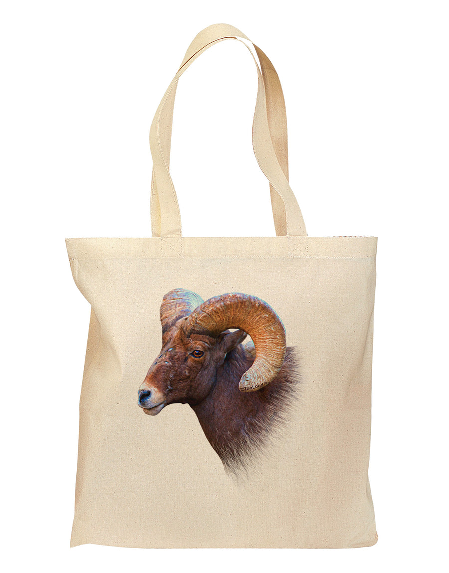 Majestic Bighorn Ram Grocery Tote Bag - Natural-Grocery Tote-TooLoud-Natural-Medium-Davson Sales