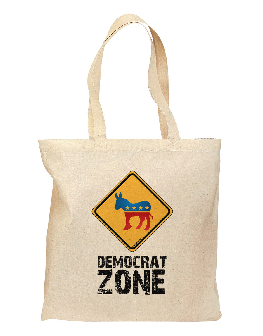 Democrat Zone Grocery Tote Bag-Grocery Tote-TooLoud-Natural-Medium-Davson Sales