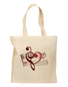 Heart Sheet Music Grocery Tote Bag-Grocery Tote-TooLoud-Natural-Medium-Davson Sales