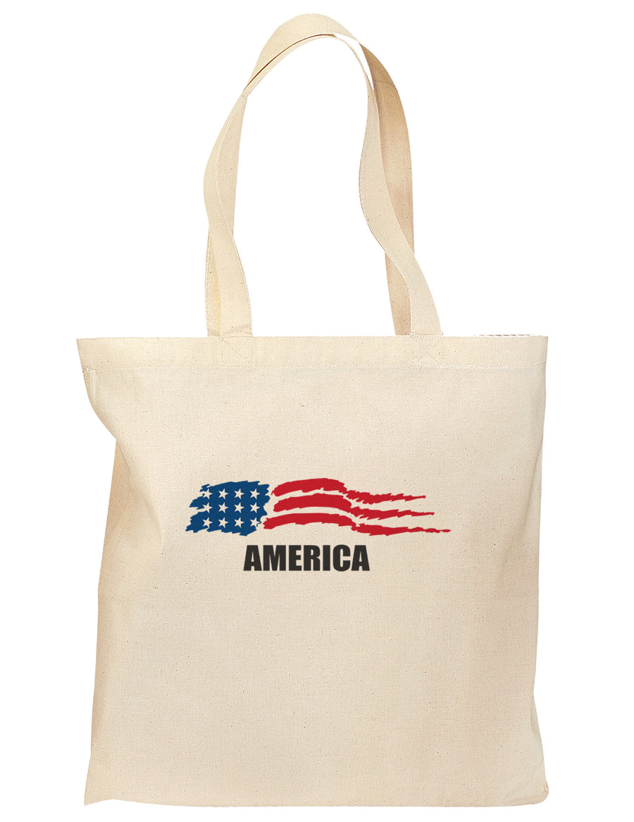 America Flag Grocery Tote Bag-Grocery Tote-TooLoud-Natural-Medium-Davson Sales