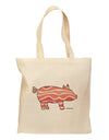 Bacon Pig Silhouette Grocery Tote Bag by TooLoud-Grocery Tote-TooLoud-Natural-Medium-Davson Sales