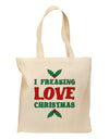 I F-ing Love Christmas Funny Grocery Tote Bag-Grocery Tote-TooLoud-Natural-Medium-Davson Sales