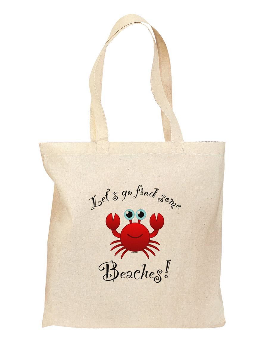 Lets Go Find Some Beaches Grocery Tote Bag-Grocery Tote-TooLoud-Natural-Medium-Davson Sales