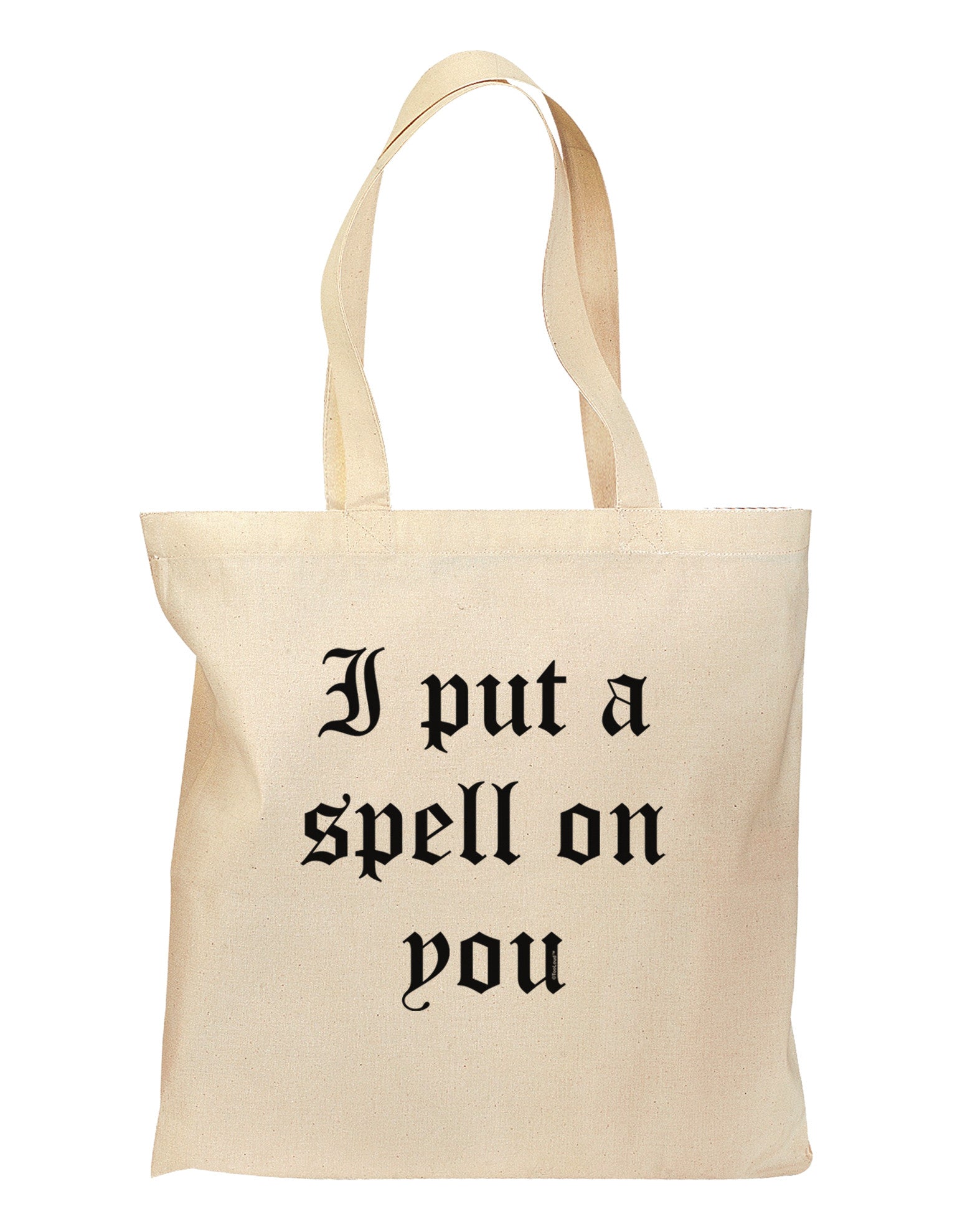 I Put A Spell On You Halloween - Text Grocery Tote Bag-Grocery Tote-TooLoud-Natural-Medium-Davson Sales