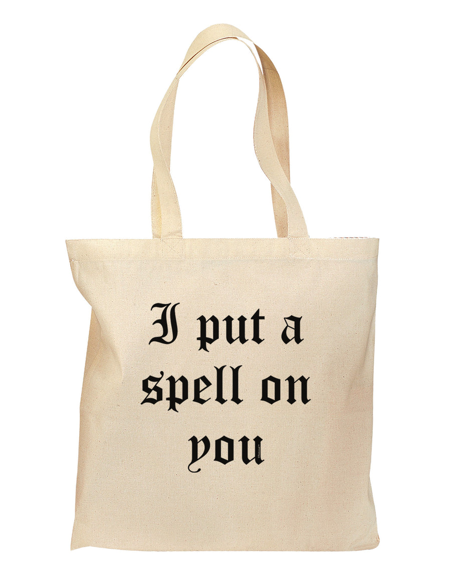 I Put A Spell On You Halloween - Text Grocery Tote Bag-Grocery Tote-TooLoud-Natural-Medium-Davson Sales