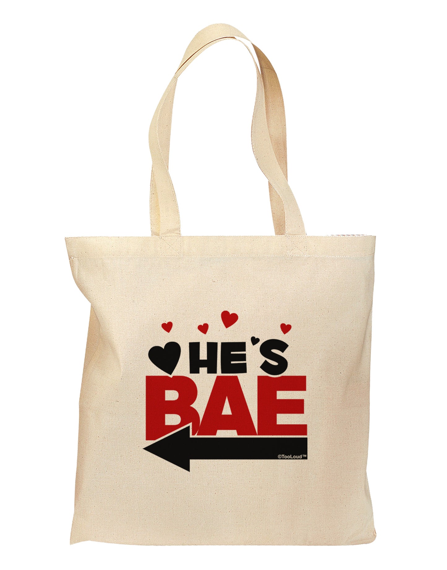 He's BAE - Left Arrow Grocery Tote Bag-Grocery Tote-TooLoud-Natural-Medium-Davson Sales