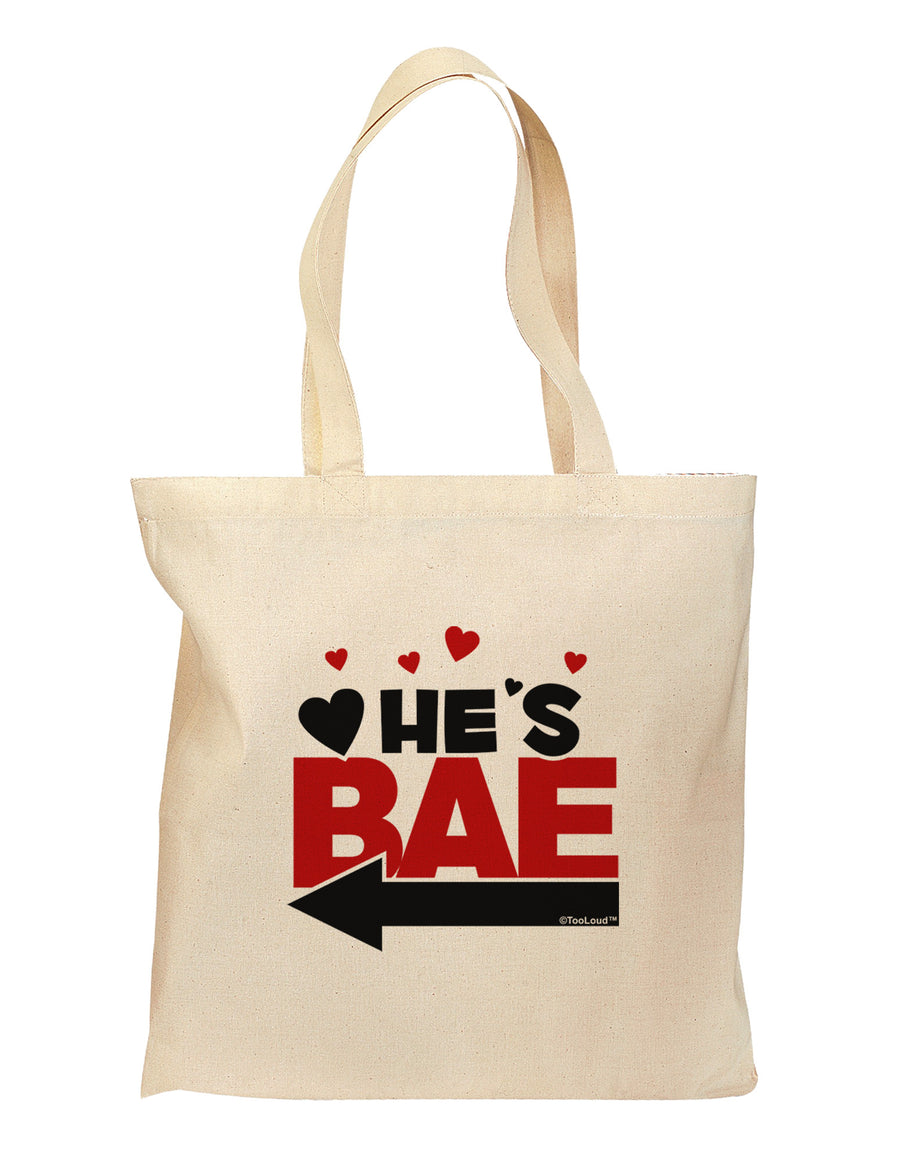 He's BAE - Left Arrow Grocery Tote Bag-Grocery Tote-TooLoud-Natural-Medium-Davson Sales