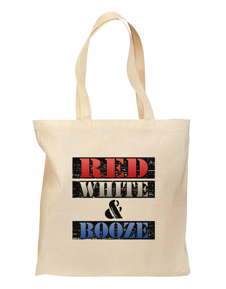 Red White & Booze Grocery Tote Bag-Grocery Tote-TooLoud-Natural-Medium-Davson Sales