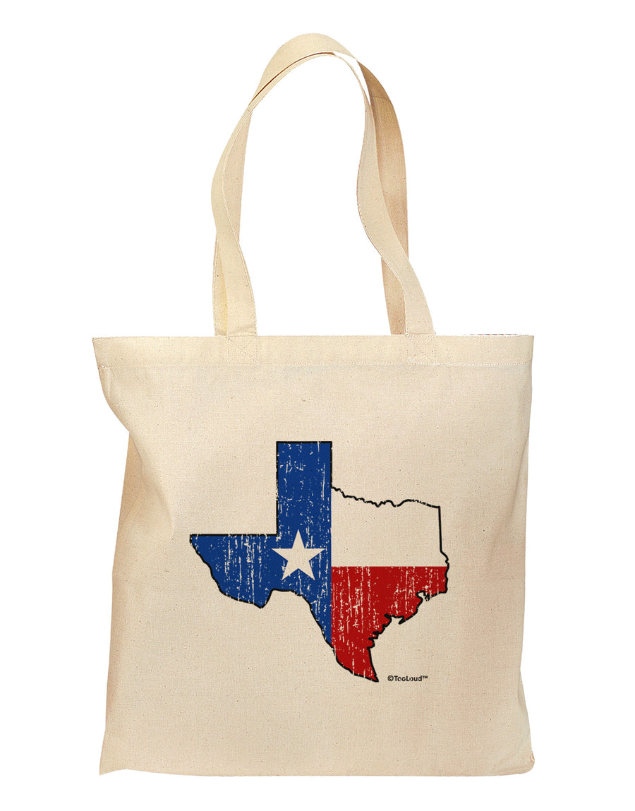 State of Texas Flag Design - Distressed Grocery Tote Bag by TooLoud-Grocery Tote-TooLoud-Natural-Medium-Davson Sales