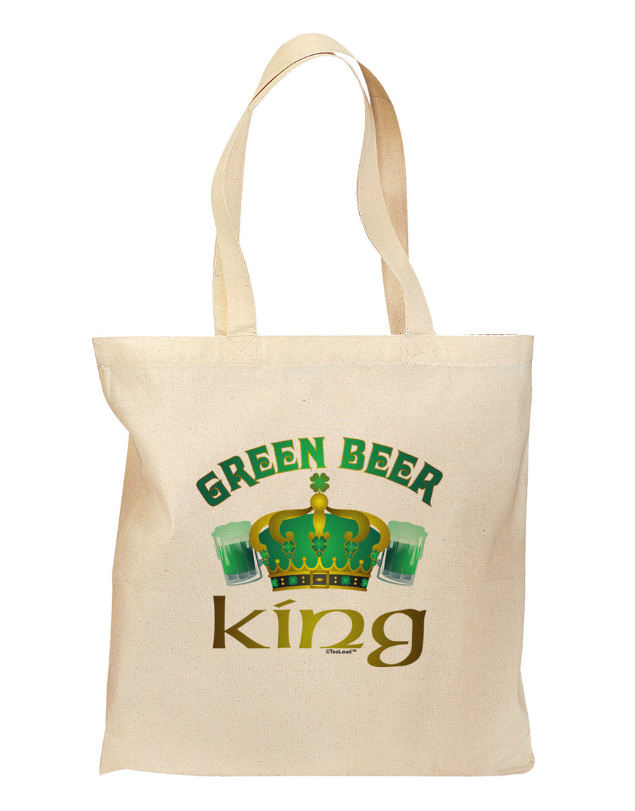 Green Beer King Grocery Tote Bag-Grocery Tote-TooLoud-Natural-Medium-Davson Sales