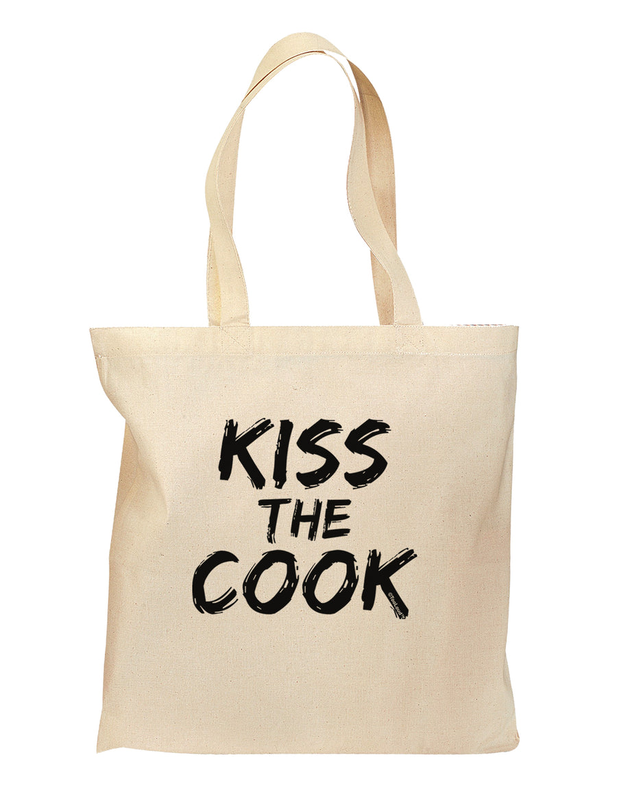 Kiss the Cook Grill Master 2 - Text Grocery Tote Bag by TooLoud-Grocery Tote-TooLoud-Natural-Medium-Davson Sales