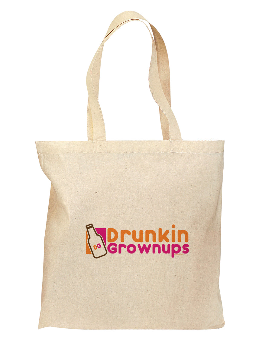 Drunken Grown ups Funny Drinking Grocery Tote Bag - Natural by TooLoud-Grocery Tote-TooLoud-Natural-Medium-Davson Sales