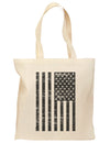 Vintage Black and White USA Flag Grocery Tote Bag-Grocery Tote-TooLoud-Natural-Medium-Davson Sales