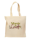 Music Is Love Grocery Tote Bag-Grocery Tote-TooLoud-Natural-Medium-Davson Sales