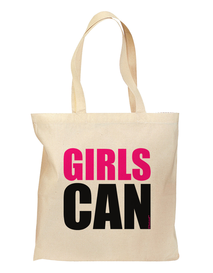 Girls Can Grocery Tote Bag by TooLoud-Grocery Tote-TooLoud-Natural-Medium-Davson Sales