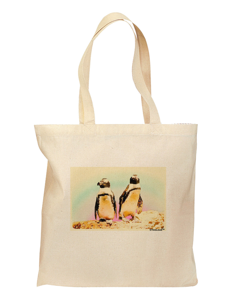 Magellanic Penguin Watercolor Grocery Tote Bag-Grocery Tote-TooLoud-Natural-Medium-Davson Sales