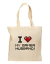 I Heart My Gamer Husband Grocery Tote Bag-Grocery Tote-TooLoud-Natural-Medium-Davson Sales