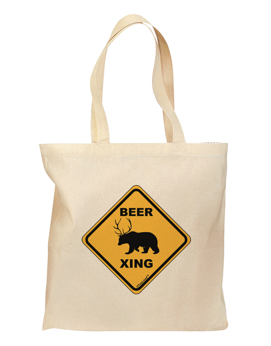 Beer Xing Grocery Tote Bag-Grocery Tote-TooLoud-Natural-Medium-Davson Sales