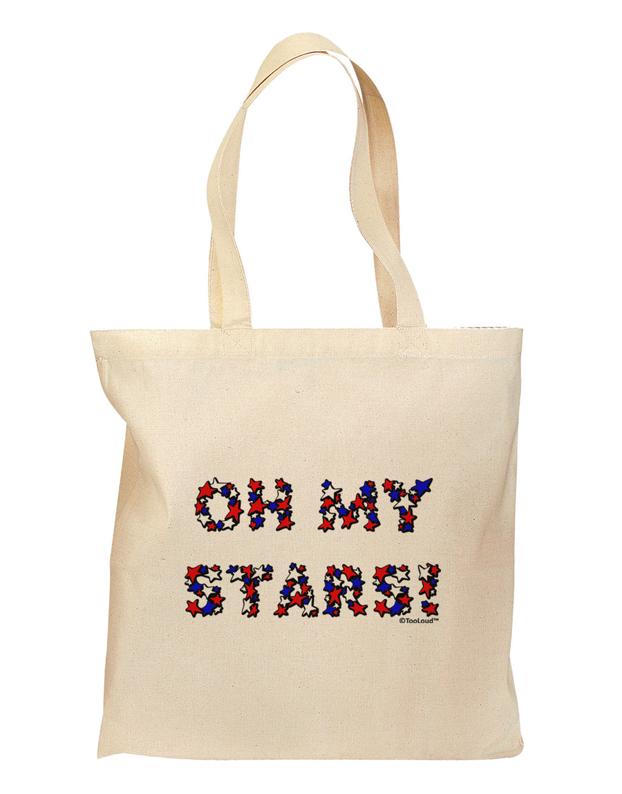 Oh My Stars Patriotic Design Grocery Tote Bag by TooLoud-Grocery Tote-TooLoud-Natural-Medium-Davson Sales