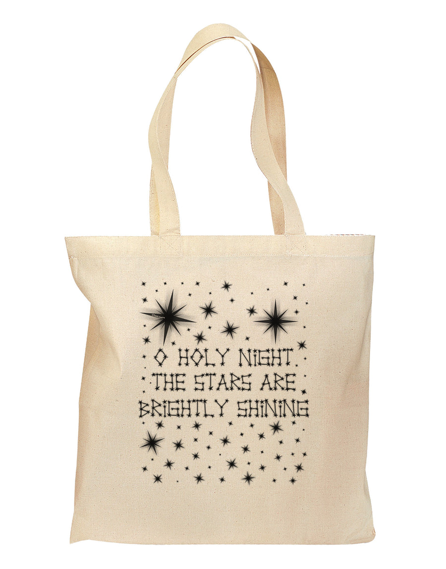 O Holy Night Shining Christmas Stars Grocery Tote Bag-Grocery Tote-TooLoud-Natural-Medium-Davson Sales