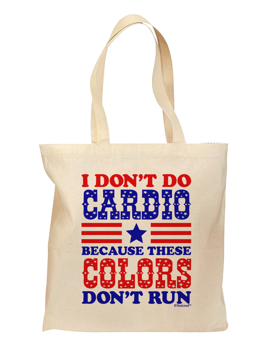 I Don't Do Cardio Because These Colors Don't Run Grocery Tote Bag-Grocery Tote-TooLoud-Natural-Medium-Davson Sales