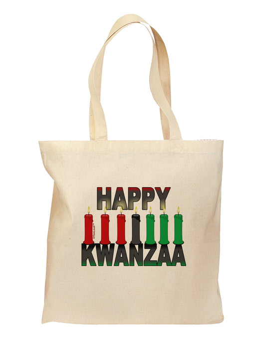 Happy Kwanzaa Candles Grocery Tote Bag-Grocery Tote-TooLoud-Natural-Medium-Davson Sales