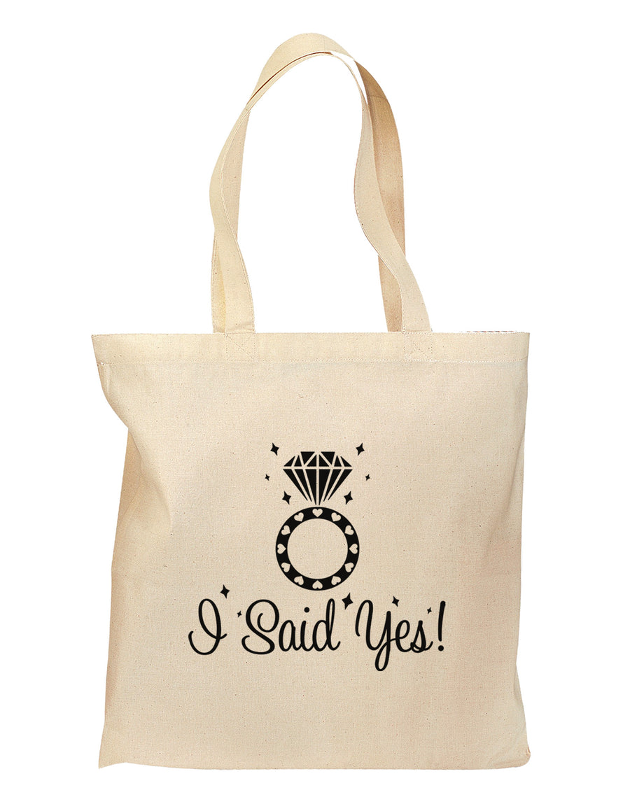 I Said Yes - Diamond Ring Grocery Tote Bag-Grocery Tote-TooLoud-Natural-Medium-Davson Sales