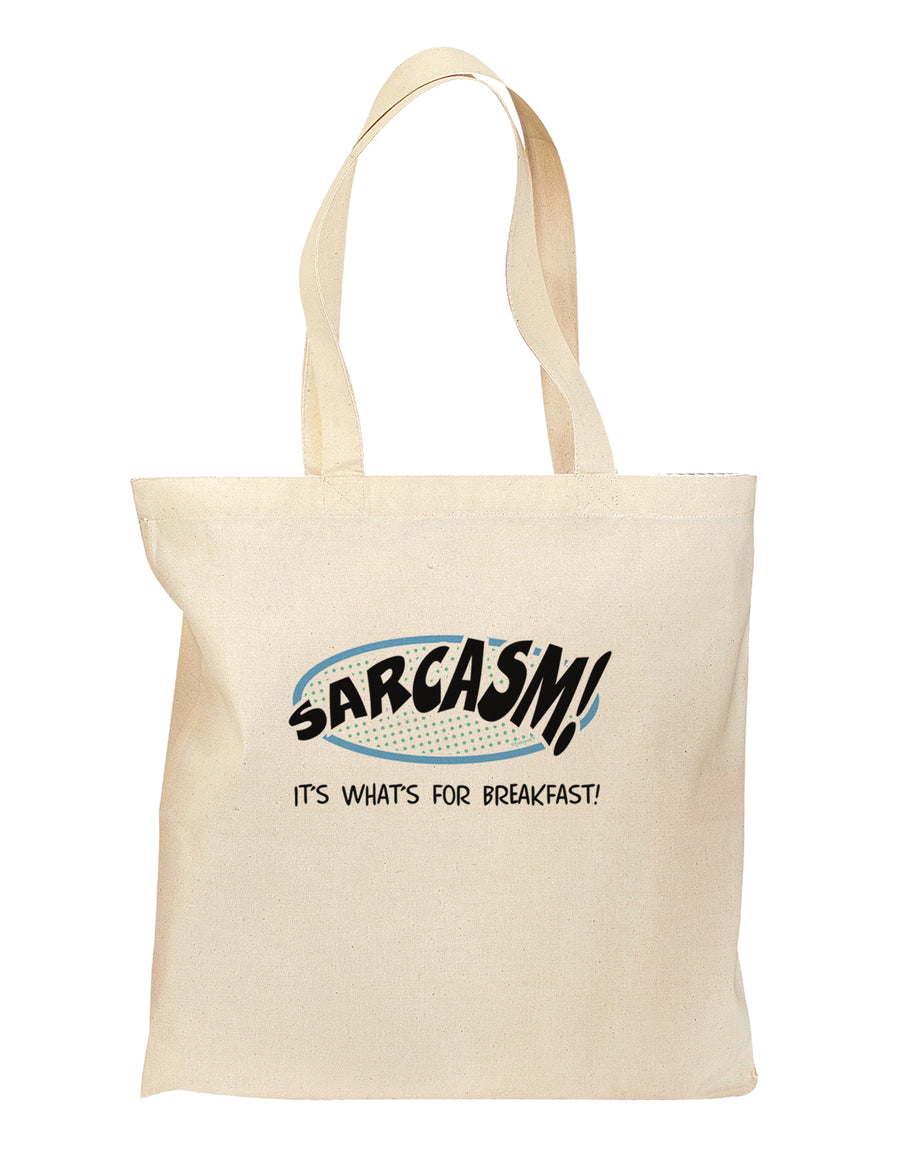 Sarcasm It's What's For Breakfast Grocery Tote Bag-Grocery Tote-TooLoud-Natural-Medium-Davson Sales