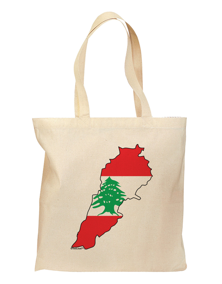 Lebanon Flag Silhouette Grocery Tote Bag-Grocery Tote-TooLoud-Natural-Medium-Davson Sales